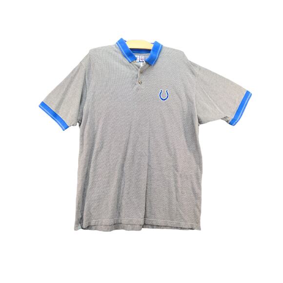 Mens Logo Athletic Game Day NFL Indianapolis Colts Polo Shirt Size L Gray - Picture 1 of 10